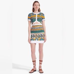 STAUD Multicolor Ibiza Paisley Mini Perla Dress